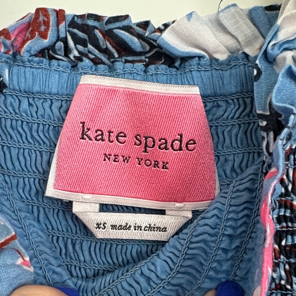 Kate Spade Floral Midi Dress in Blue and Pink - Picture 3 of 7